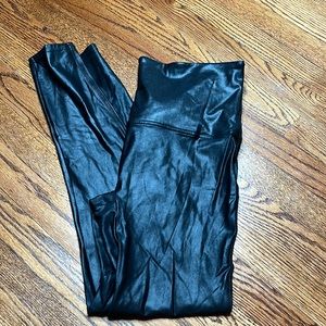 Spanx 2x shiny black leggings